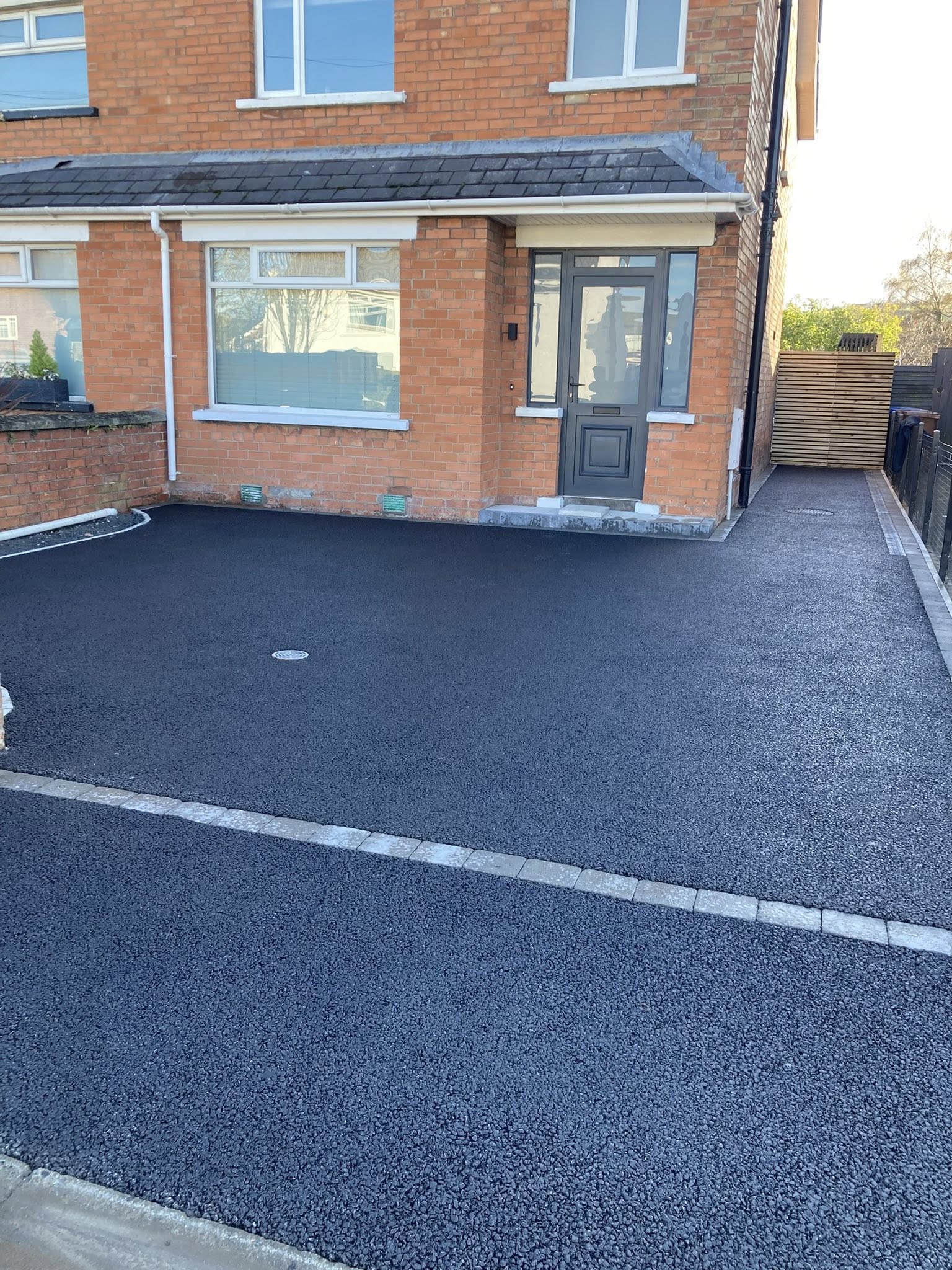 New tarmac entrance and approach near Belfast